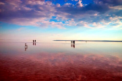 Beautiful Salt Lake Tuz Golu in Turkey. One of the largest salt lakes in the world.